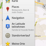Google Maps - Symbolleiste